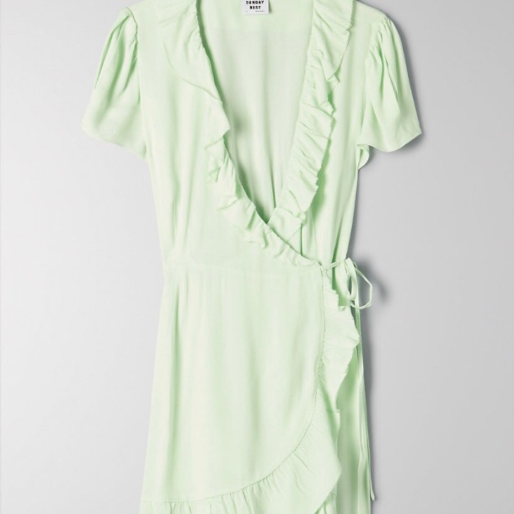Aritzia Sunday Best Ruffle Wrap Dress